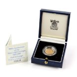 Royal Mint 500th Anniversary of the first Gold Sovereign 1489-1989 Half Sovereign Proof. With