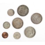 Seven (7) silver coins comprising Austria 5 corona 1900 near VF, Austria 5 corona 1908, Austria 5