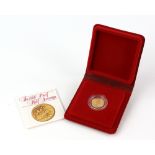 Royal Mint The 1980 Proof Half Sovereign with certificate in presentation case.