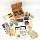 A small collection of coins as taken from circulation, including a box of mixed pre-decimal