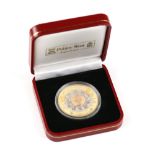 Pobjoy Mint. 1 Crown Tri-Gold Proof Golden Jubilee Coin, 2002. In original case with certificate