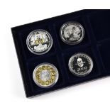 Four Silver Proof coins. Europe 1.1.2002. Europe 1.1.2002 Vatican. 1998-2000 Florint Magyar