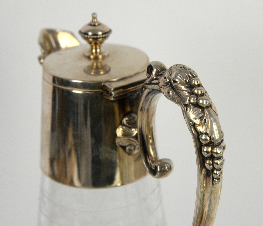 Mappin & Webb engraved glass claret jug with silver plated mounts, slice cut water jug, two bottle - Image 6 of 26