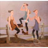 § Philip Davies (British, b.1953). 'Young Explorers', oil on canvas, signed, titled and dated 1998