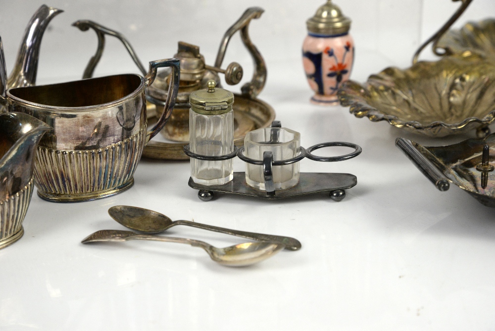 Selection of silver-plated items including tea services, shell shaped cruet, etc - Image 42 of 48