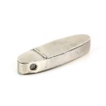 Novelty Victorian coffin form combination silver vesta case and cheroot cutter, bi Sectional, by