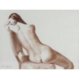 Philip Meninsky (b.1922), 'Nude on a Chair', coloured pencil on paper, signed and dated 99 to