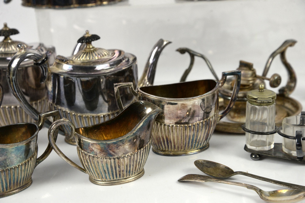 Selection of silver-plated items including tea services, shell shaped cruet, etc - Image 43 of 48