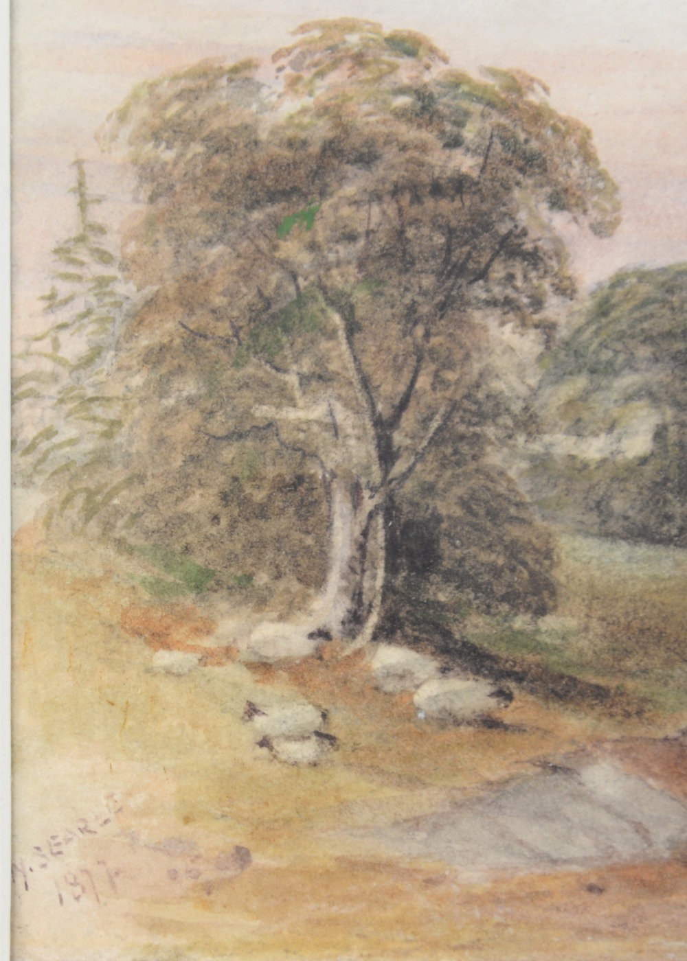 W Searle, Scottish loch scene, watercolour, signed and dated 1877 (11.5 x 33.5cm) - Image 6 of 10