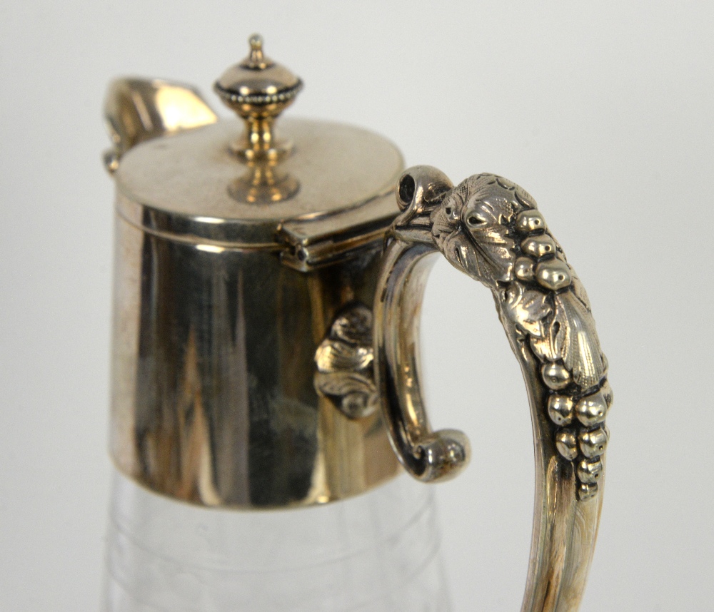 Mappin & Webb engraved glass claret jug with silver plated mounts, slice cut water jug, two bottle - Image 5 of 26