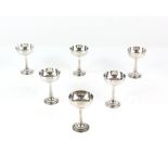 Set of six goblet form tot cups by James Dixon and Sons, 121 grams, Sheffield 1907