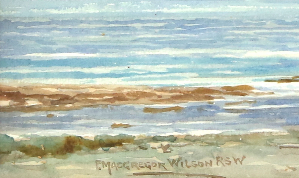Peter MacGregor Wilson (1856-1928) Estuary view, watercolour, signed, 29cm x 49cm - Image 5 of 8