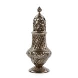 Victorian silver sugar sifter with embossed decoration, by Thomas Bradbury & Sons, London, 1889,