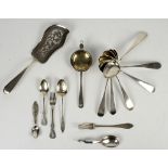 Selection of Scandinavian silver to include a set of six table spoons, a Norwegian fish slice by M