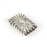 Victorian Art Nouveau swirl embossed pattern silver vesta case by Mitchell Bosley and Co, Birmingham