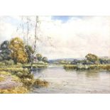 Harry Pennell, British 1879-1934, 'Below Bray on the Thames', signed, watercolour, 24.5cm x 35cm,