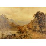 W. Noel Johnson (act.1887-1914) An autumn afternoon, at Llyn Dinas, nr Beddgelert, watercolour,