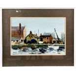 David Griffin, English 20th century, 'The Backwater Weymouth', signed, watercolour, 31.5cm x 46.5cm,