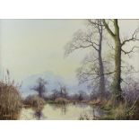 Caesar Smith, British 20th century, 'Still Pond', signed and dated '87, oil on canvas, 39.5cm x 54.