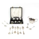 Modern set of six silver apostle teaspoons, in fitted case, by Cooper Brothers & Sons Ltd, Sheffield