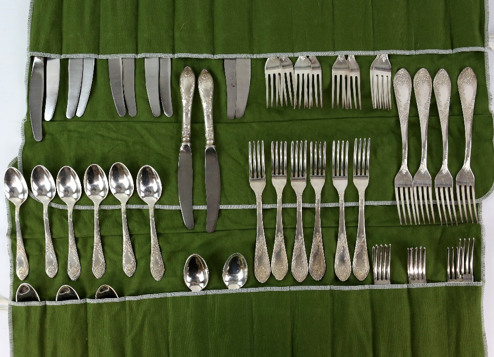 Possibly Russian table-service for twelve place-settings, comprising table knives, forks, spoons, - Image 5 of 10