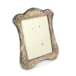UPDATED DESCRIPTION Large silver framed bevel edged mirror with embossed floral pattern by Keyford