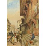 William Simpson (1823-1899) Street in Bombay print with colour, 49cm x 34cm Definitely a print.