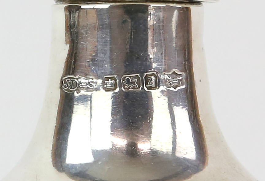 Group of silver items to include a George V cigarette box, Birmingham 1916, two toast racks, mustard - Image 19 of 36