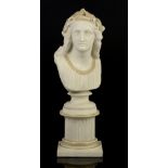 Parian bust, Oenone, after W. C. Marshall R.A. Pub. Jan 1 1860 by W. T. impressed mark to socle,