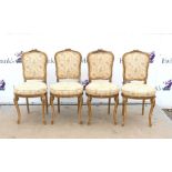 19th century set of four gilt child's chairs with cabriole and fluted legs, together with three