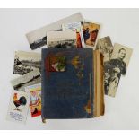 Post card album containing a mixture of early 20th century European and Middle Eastern cards, and