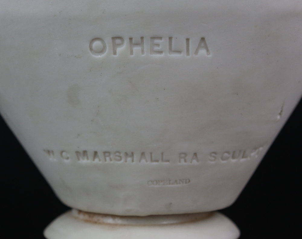 Copeland Parian Ware bust of Ophelia after an original by W. C. Marshall RA, published by Crystal - Image 4 of 8