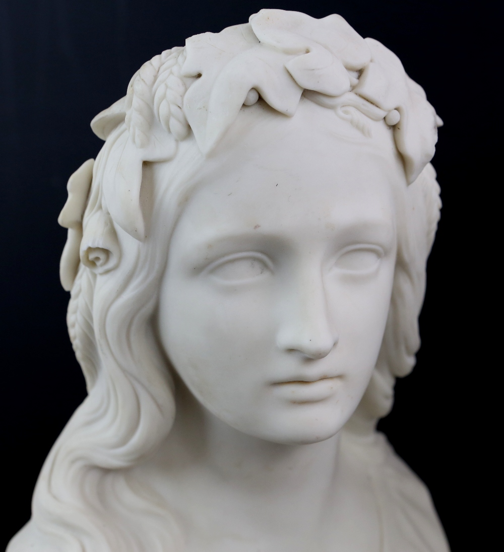 Copeland Parian Ware bust of Ophelia after an original by W. C. Marshall RA, published by Crystal - Image 7 of 8