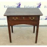 18th century oak side table with a single drawer 78cm x 49cm x 74cm and a 19th century mahogany