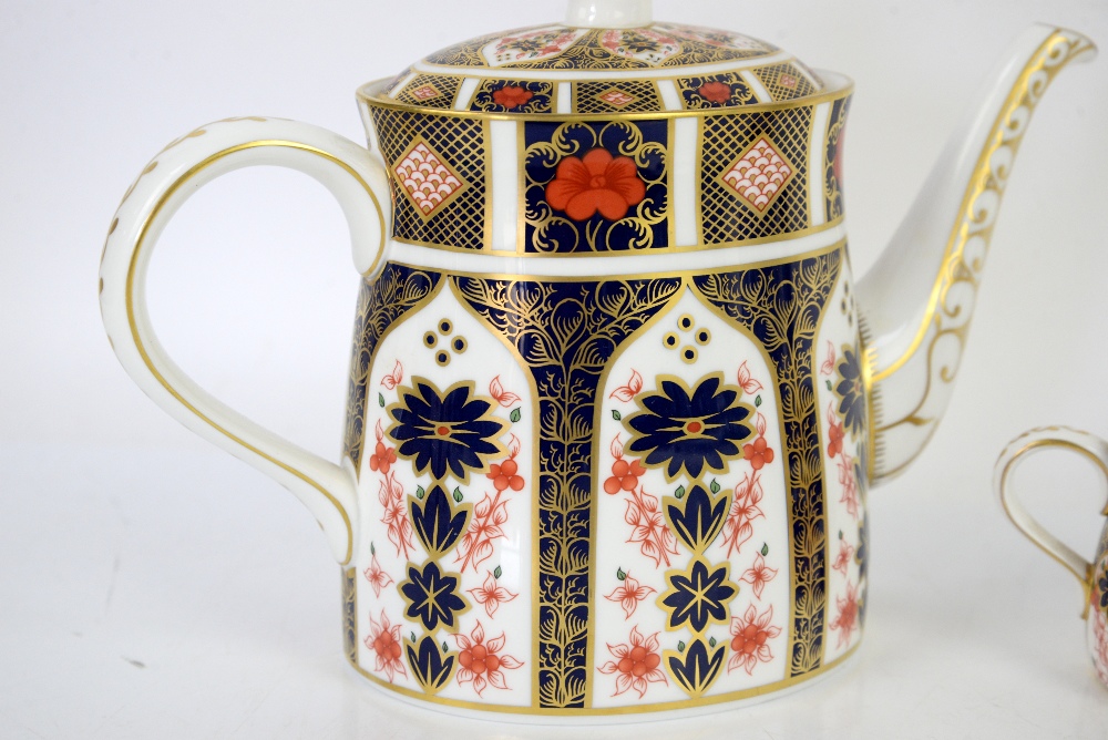 Royal Crown Derby Imari pattern no 1128 teapot, h19cm, twin handled sugar bowl and cover, and - Image 3 of 7