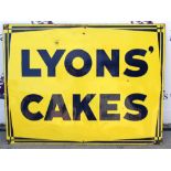 Enamel Lyons Cakes sign 75cm x 99cm