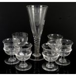 Set of five Georgian glasses, together with a Georgian rummer and a Georgian vase, H.31cm