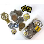 Collection of AA and RAC Car grille badges some with age, including brass