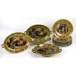 19th century Pratt ware part fruit service, some pieces with printed mark circa 1847-60, all with