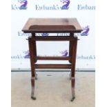 Early 19th mahogany century adjustable music stand on reeded splayed legs united by stretchers on