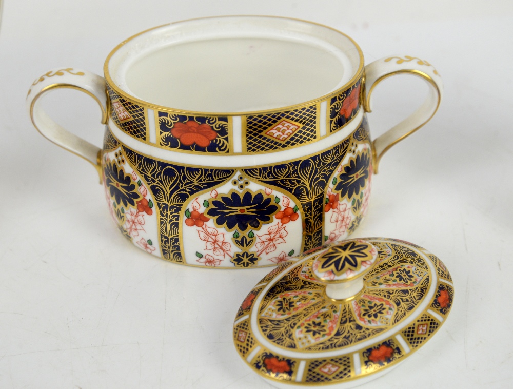 Royal Crown Derby Imari pattern no 1128 teapot, h19cm, twin handled sugar bowl and cover, and - Image 4 of 7