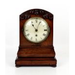 19th century mahogany cased single fusee bracket clock, by Rd. Leach, London, the white painted dial
