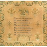 Two samplers possibly worked by two sisters Ann Clark Tritlington School 1826 and Isabella Clark