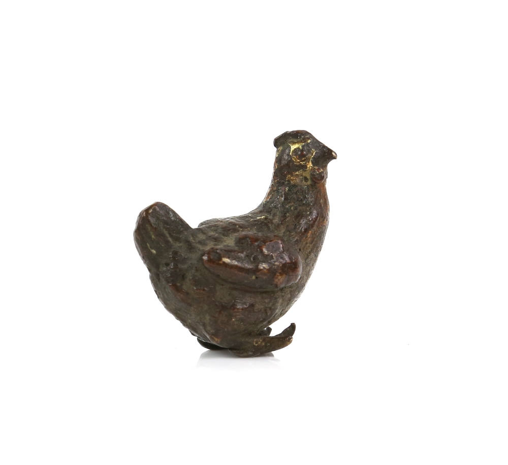 Franz Xavier Bergmann (1861-1936), a cold-painted bronze figure of a hen marked Geschutz, 2cm high , - Image 5 of 9