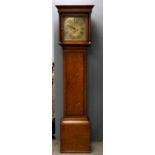 AMENDED DESCRIPTION - Late 18th century oak eight day longcase clock, brass dial with Roman and
