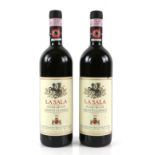 Two bottles of La Sala Chianti Classico red wine, 2001 vintage (2)