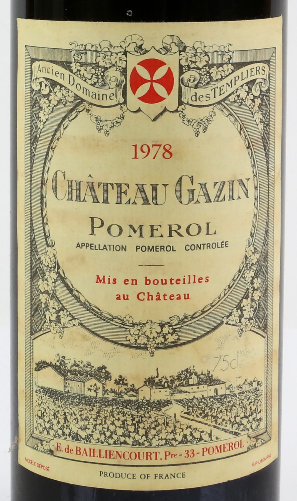 Five bottles of Chateau Gazin, Pomerol red wine, 1978 vintage (5) - Image 2 of 3