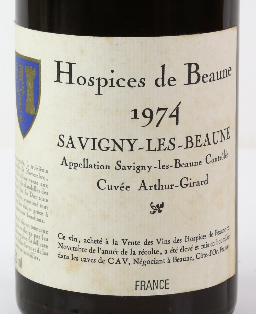 One bottle of Hospices de Beaune, Savigny Les Beaune, Cuvee Arthur-Girard red wine, 1974 vintage - Image 2 of 2