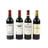 Four bottles of red wine to include Chateau Chasse-Spleen 1998, Moulis en Medoc, 750ml; Chateau