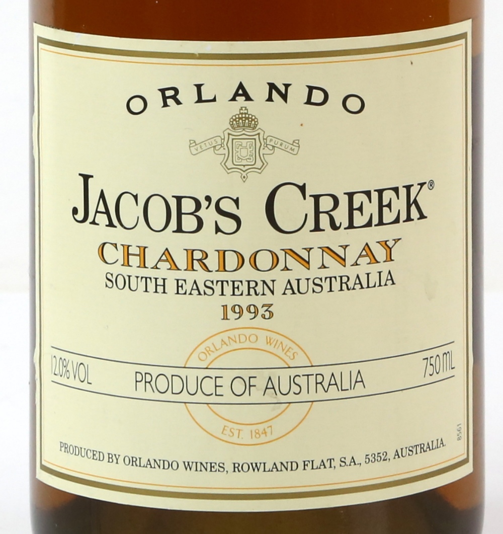 Eleven bottles of Jacob’s Creek Chardonnay, South Eastern Australian white wine, 1993 vintage (11) - Image 2 of 2